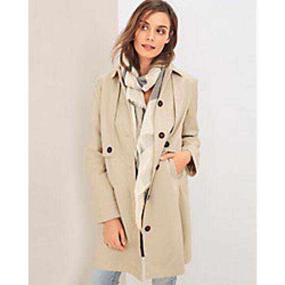 NWOT Garnet Hill Organic Cotton button down Utility Trench jacket - Picture 1 of 10